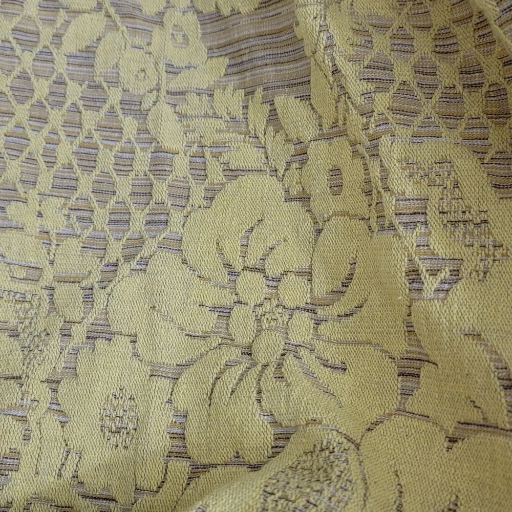 VTG Morgan Jones Matelasse Jacquard Beadspread Yellow‎ Brown Floral Full MCM USA